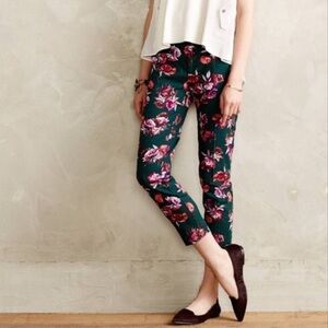 Anthropologie Cartonnier Floral Charlie Trouser Ankle Pants Women’s size 2